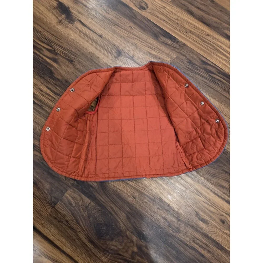 Vintage Oshkosh B'gosh Puffer Vest Kids Reversible Size S 7/8 Outdoor Blue Red